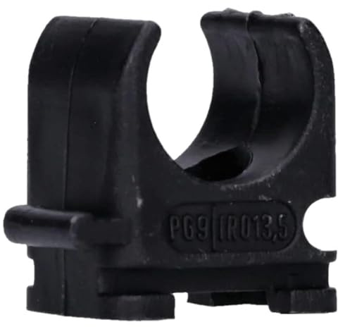 100 Stück M16 Rohr-Klemmschellen PP Kunststoff M16-M50 16mm bis 50mm | für Stangenrohr Isorohr Leerrohr anreihbar zum Festschrauben Schwarz Voxura