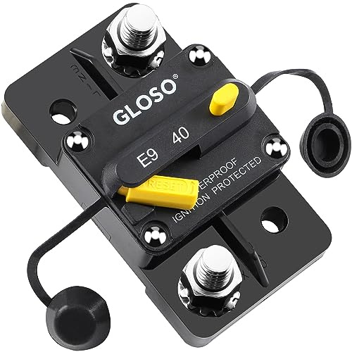 GLOSO Schutzschalter Manuell Reset Sicherungsautomat Leistungsschalter Wasserdichtes Boot Kfz Batterie Auto Lastwagen 40 Ampere E93