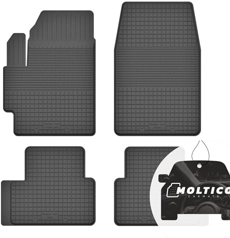 moto-MOLTICO Gummimatten Auto, 4-teiliges Set, Allwetter Gummi Fußmatten mit Rand, Antirutsch & Wasserfest Autoteppiche - passend für Mitsubishi Colt VII 2008-2012