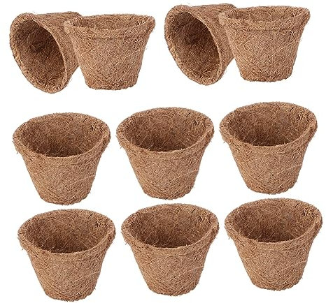 Toddmomy 10St Kokospalmen pfannen Keimung tablett Kokos Faser pflanzer kokos töpfe Anlage Starter torf Topf Papier Korb für Blumentöpfe Tasche wachsen Container Kindergarten