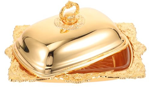 Cabilock Set Di 2 Burriere in Acciaio Inox Per Formaggio E Burro Con Coperchio