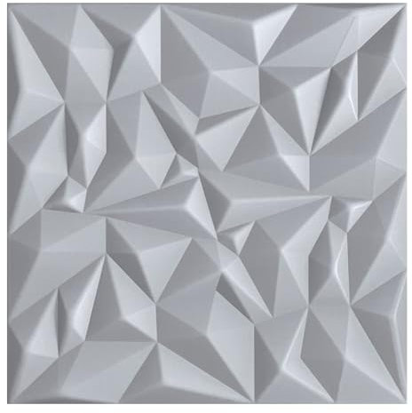 Panneaux 3D, panneaux polystyrène, panneaux plafond, panneaux muraux 3D, décors, plafonds - Revêtement mural miroir, épaisseur 3mm - 50x50cm / ‎‎18m² - 72 pièces (gris clair 02)