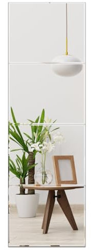 RLAVBL 4 Stück Spiegelfliesen 35,6 x 28 cm, Glas Wandspiegel geeignet für Wohnzimmer, Badezimmer, Schlafzimmer