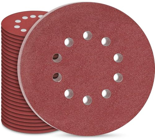 STEBRUAM 30Pcs Disque a Poncer 225mm 10 Trous Grain 120 Papier Poncage 225 | disque girafe 225mm,ponceuse à sec ponceuse orbitale ponceuse girafe