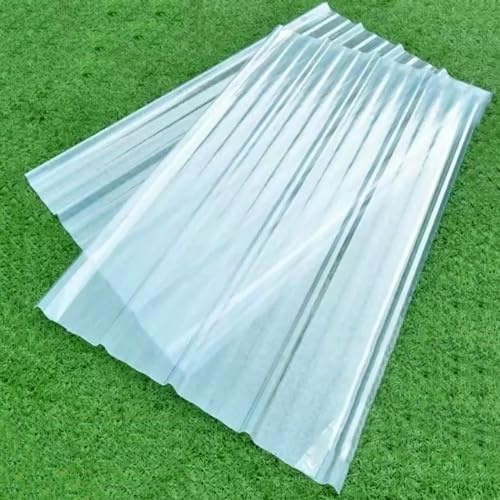 2x Dachplatten,Wellbahn,Transparente Wellplatten,FRP-Tageslichtplatten,Gewächshaus Platten,Kammerplatten für Carports,Schuppenplatte,UV-Schutz/Wärmeisolierung,1mm Dick (0.9x1.8m/35x71in)