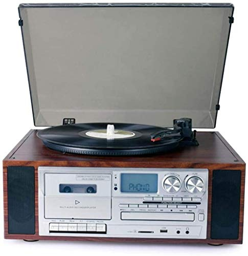 Lettore vinili vintage, giradischi in vinile, grammofono europeo salotto moderno