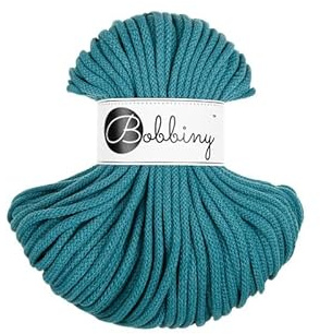 Premium Baumwoll-Flechtschnur - 5mm x 50m - Vielseitige Makramee-Kordel für Stricken, Weben, DIY-Basteln und Heimdekoration - Hochwertige Bunte Bastelschnur - Teal