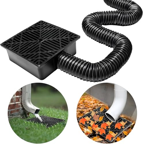 Kit D'extension de Tuyau de Descente de Gouttière,Tuyau D'Évacuation D'Évier Pliable avec Tuyau Extensible,avec Une Bonne Élasticité,pour Sol en Ciment et Pelouse