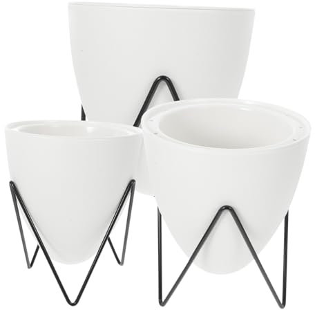 Yardenfun 3sätze Selbstbewässernder Blumentopf Hydroponischer Übertopf Für Sukkulenten Bonsai Pflanzen Pflanzentopf Outdoor Terrasse