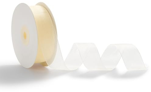 AOKSUNOVA Organzaband Schleifenband Hochzeit Organza Geschenkband Beige