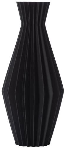 3D Vase Dekovase Daria L 30cm Bodenvase Vase Pampasgras Trockenblumen (Schwarz)