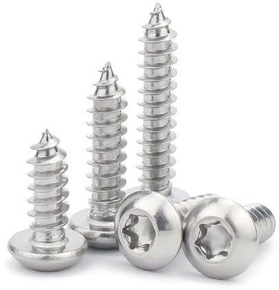 SHUNCHG 50 Stück M4 x 18mm Selbstschneidende Diebstahlsichere Schrauben Edelstahl, Torx Linsenkopfschrauben Edelstahl, 304 A2 V2A Rundkopf Holzschrauben Senkkopfschrauben