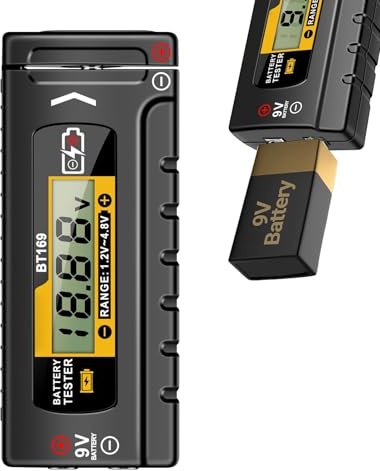 Doiyislem Batterietester, Haushaltsbatterietester - Batterieprüfer mit Digitalanzeige,Voltprüfer für elektrische Geräte vom Typ AA, AAA, alle Arten von Batterien