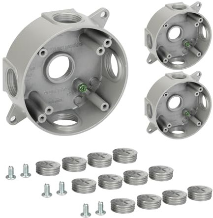 XGGYA Round Electrical Outlet Box,5 Hole 3/4-Inch Surface Mount Outlet Box