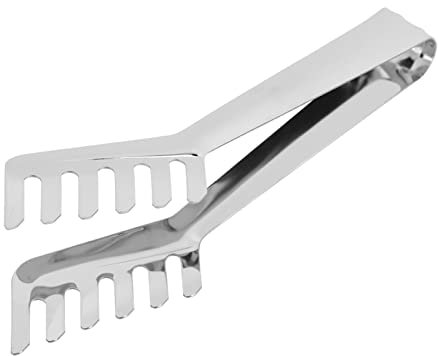 Stainless Steel Spaghetti Tongs Noodles Pasta Clip, Ergonomic Handle, Rustproof, Comb Shaped, Labor Saving Grip