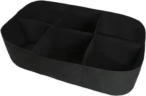 Stofftöpfe, Stoff angehobene Gartenbett, 6 Gitter Pflanze Anbau Beutel, 120*60*30 cm Gartenbeutel zum Anbau von Blumen Kräuter, Rechteck -Pflanzbehältertaschen Wachsen Kiste für Gartenarbeit im Freie