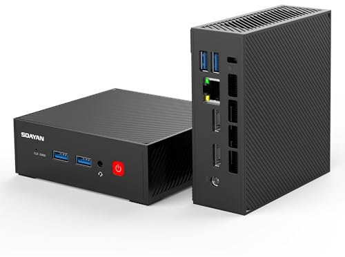 SOAYAN Mini PC N2, Alder Lake-N150 (hasta 3.6 GHz), 16GB DDR4 500GB SSD, Mini Ordenador de Sobremesa para Oficina y Hogar, 4K UHD, WiFi 6, BT5.2, 2xHD, Diseño Compacto y Silencioso