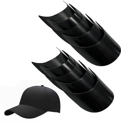 VASANA 10Pcs 7.1x3 Inch Black Plastic Baseball Cap Visor Insert Tennis Hat Brim Replacement Liner Shaper Hat Accessories for Craft Sewing Caps Making Supplies
