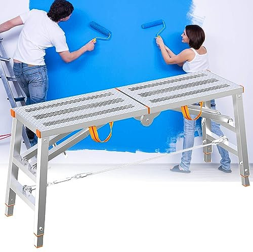 Portable Gypsum Board Stand with Non Slip Feet Multi Functional Scaffolding Equipment for Tower Scaffold Stool Workbench Ideal for Cleaning Washing Cars 200 * 40 cm