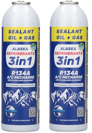Generisch 3in1 Fahrzeug Kältemittel Klimaanlage Top up HC134A ErsatzGas Flasche für Autos x2