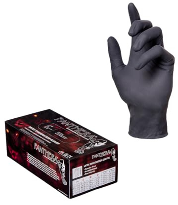 Generico Panthera Guanti in Lattice Neri – 100 Guanti Tattoo Professionali per Tatuatori e Piercer – Presa Antiscivolo, Massima Sensibilità e Comfort - Taglie XS, S, M, L, XL (Small)