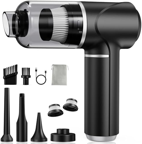 Piarhlie Handstaubsauger Akku Kabellos 30000Pa - Mini Auto Staubsauger mit Bürstenloser Motor Stark Autostaubsauger Handsauger für Autos, Büros, Schlafzimmer, Küche, Wohnzimmer, Tierhaare