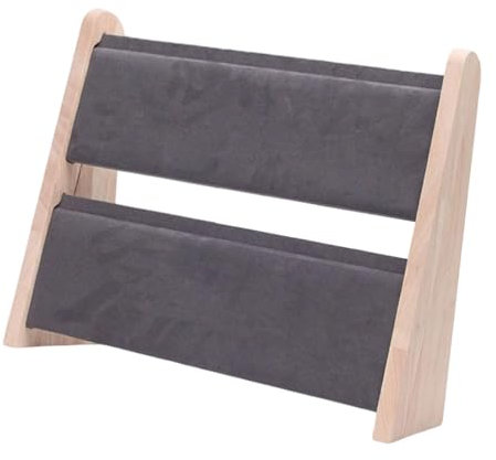 LeeQinersw Espositore per Collane, Espositore per Cassettiera E Piano di Lavoro, Struttura a Due Livelli, Grigio