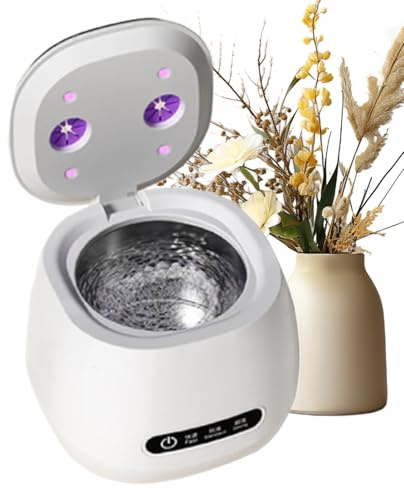 Detergente per il supporto – 52 kHz per la pulizia dello sporco dei gioielli, portatile, con supporto UV, per bambini, anziani, adulti, paradenti orologi, cintura di sicurezza, dentale, gioielliere