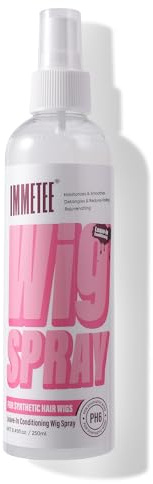immetee Spray sin aclarado para pelucas de cabello humano y sintético, PH5 PH6, spray desenredante y fácil de peinar, aporta brillo y frescura.(250Ml/8.4Fl. Oz) (250 ml, PH6 For Synthetic Wig)
