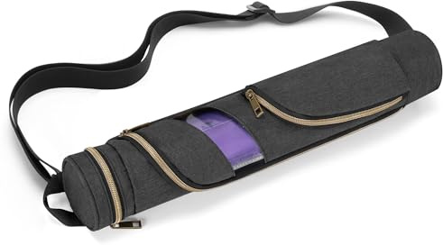 Rexmica Dual Playmat Tube Case Bag with Dice Pocket Holds 2 Playmats (35.5 x 61 cm), Game Play Mat Storage Container Bag with Shoulder Strap, Gaming Playmat Tube Compatible with TCG MTG