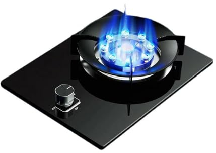 Gas Cooker 1 Burner,5.2KW 9-Cavities Cooktop Burner,NG/LPG Conversion Kit,with Flameout Protection for Home Kitchen Camping and Outdoor Use(NG)
