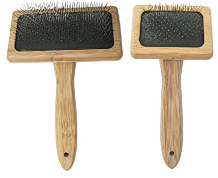 TALOEYH - 2 PCS Carders Hand Carding Set, Wool Carders, Craft Wool Needle Felting Tools with Solid Wood Handle, Hand Carders for Wool, Carding Brushes for Pet Wool Carpet (15 * 7cm + 15.2 * 10.2cm)