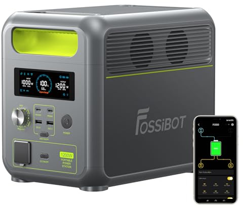 FOSSiBOT F1200 bärbart elaggregat, 1024Wh LFP-batteri Power station, 1200W AC Ausgang 230V (2400W Spitze), kraftstation für Zuhause, Camping, Wohnmobilreise
