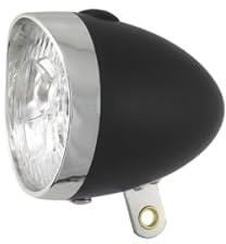 cyclingcolors Fahrrad-Frontlicht, 3x LED, Gabelmontage, schwarz, Vintage-Stil