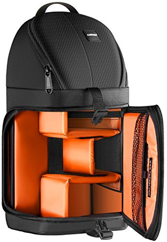 Neewer Professional Mochila Peso 653g la Viene con Bolsillos para Accesorios Protección Contra la Lluvia Compatible con Cámara Nikon Canon Sony y otras Cámaras y Lentes DSLR Trípode(Naranja)