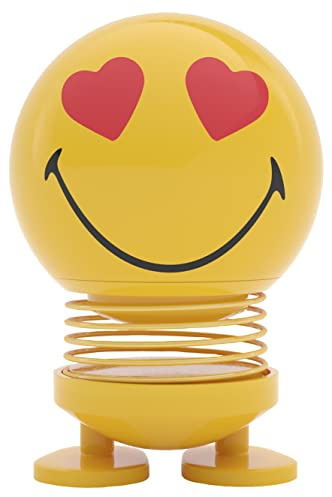 Hoptimist Smiley Love Wackelfigur & Glücksbringer, Deko Skandinavisch, Wohnzimmer & Schreibtisch Deko, Büro Gadgets, Tolle Kleine Geschenke, 4,5 x 5,6 x 6,6 cm, Small, Gelb