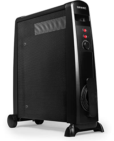 Duronic HV101 Black Mica Panel 2.5KW Radiant Convector Heater with Thermostat - Oil Free Heater - Heats up in 1 Minute (Renewed)