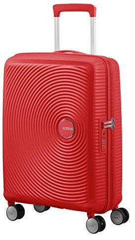 American Tourister Soundbox - Spinner S Erweiterbar Handgepäck, 55 cm, 35.5/41 L, Rot (Coral Red)