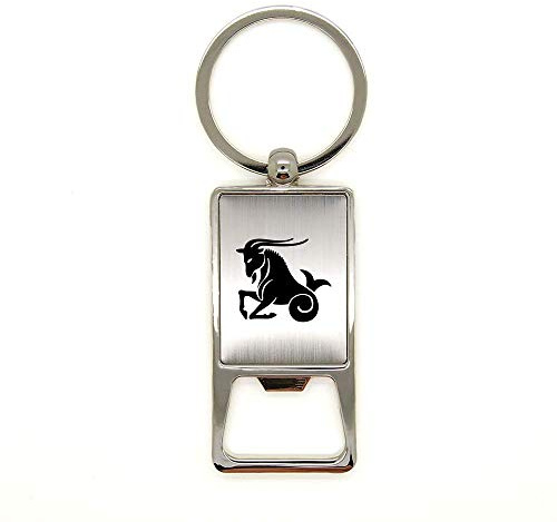 Porte clé en métal alu brossé Capricorne décapsuleur gravure laser