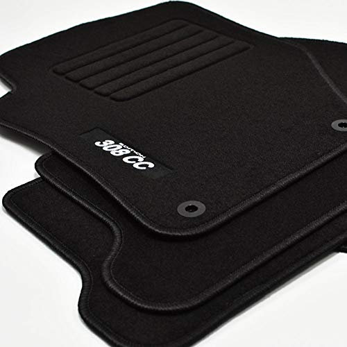 Mattenprofis Velours Logo Fußmatten passend für Peugeot 308 CC ab Bj.04/2009 sw