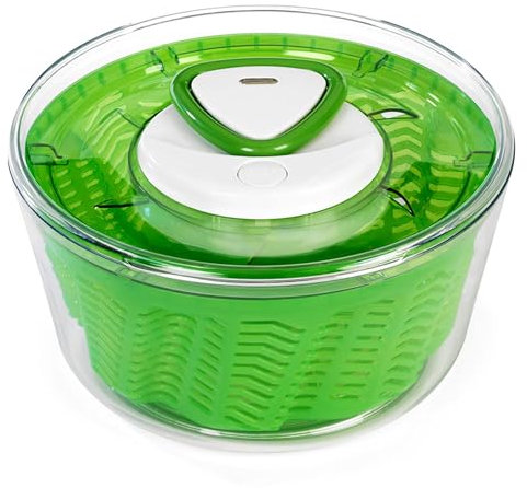 Zyliss Easy Spin 2 Centrifugadora de Lechuga, Grande, Plástico, Verde, Escurridor Para Ensaladas y Verduras, Apto Para Lavavajillas, 5 Años de Garantía, E940012