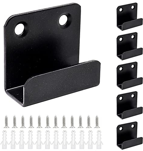 CCUCKY 6 Stück Schwerlast-Haken, Edelstahl Wandhalterung für Bild, Spiegel, Küche Garage Halterung (Schwarz)