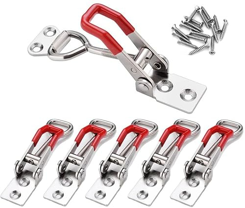 IMAGINE 6-Pack 4001 330Lbs Holding Capacity Adjustable Toggle Latch Clamp Smoker Latch Clamps 150Kg Quick Release Pull Latch Toggle Clamp for Various Tool Box
