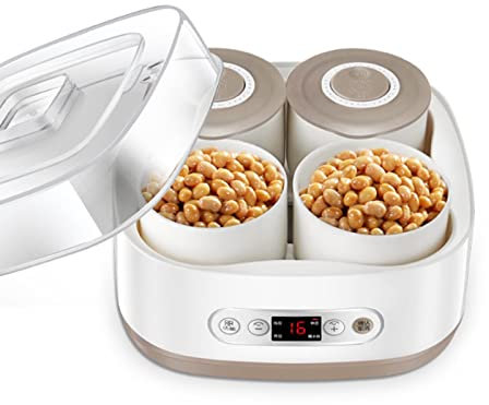 Yogurt Natto Machine, 1.5L Intelligent Natto Fermentation Steaming Stew Machine, Contenitore da cucina in ceramica per yogurt, Tempeh