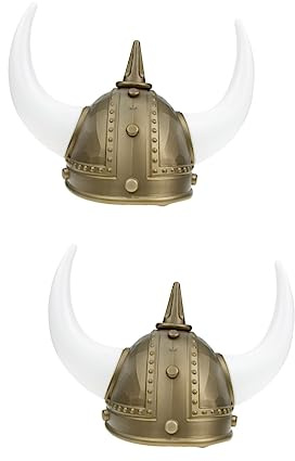 BESPORTBLE 2stücke Helm Ochsenhorn Antiker Krieger Kopfschmuck Für Kostümpartys Und Fotoshootings Gold