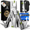 TREKLINE Premium Multitool Werkzeug [rostfreier Edelstahl] Survival Multifunktionsmesser perfektes Camping Zubehör, Multifunktionswerkzeug [28 Funktionen] Taschenmesser, Geschütztes Design