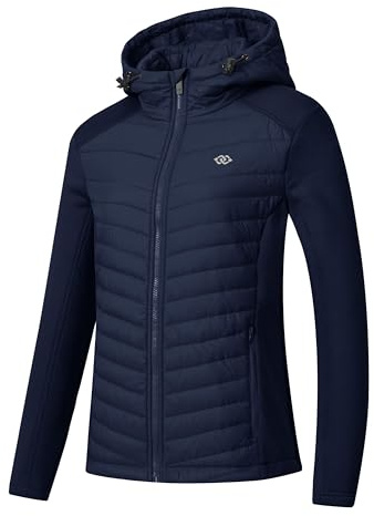MoFiz Damen Sportjacke Steppjacke Hybridjacke Laufen Wandern Marineblau S