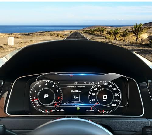 Coleya Pellicola Protettiva per Display Compatibile con VW Golf 7 7.5 2016-2019, VW Golf 7 Pellicola Protettiva in Vetro Temperato, 9H Antigraffio Proteggi Schermo del Cruscotto (12,3 Pollici)