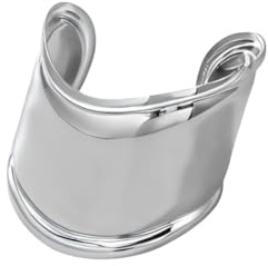 MAJALE Eleganter, breiter Oberarm Armband für Damen – versilberte, schlichte Armspang aus Edelstahl