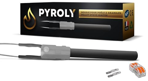 PYROLY Keramisk tändstift för EDILKAMIN/PALAZZETTI/FLAMMFUNKT (111/78 mm - Ø11,55 mm - 300 W - slät) med kontakter